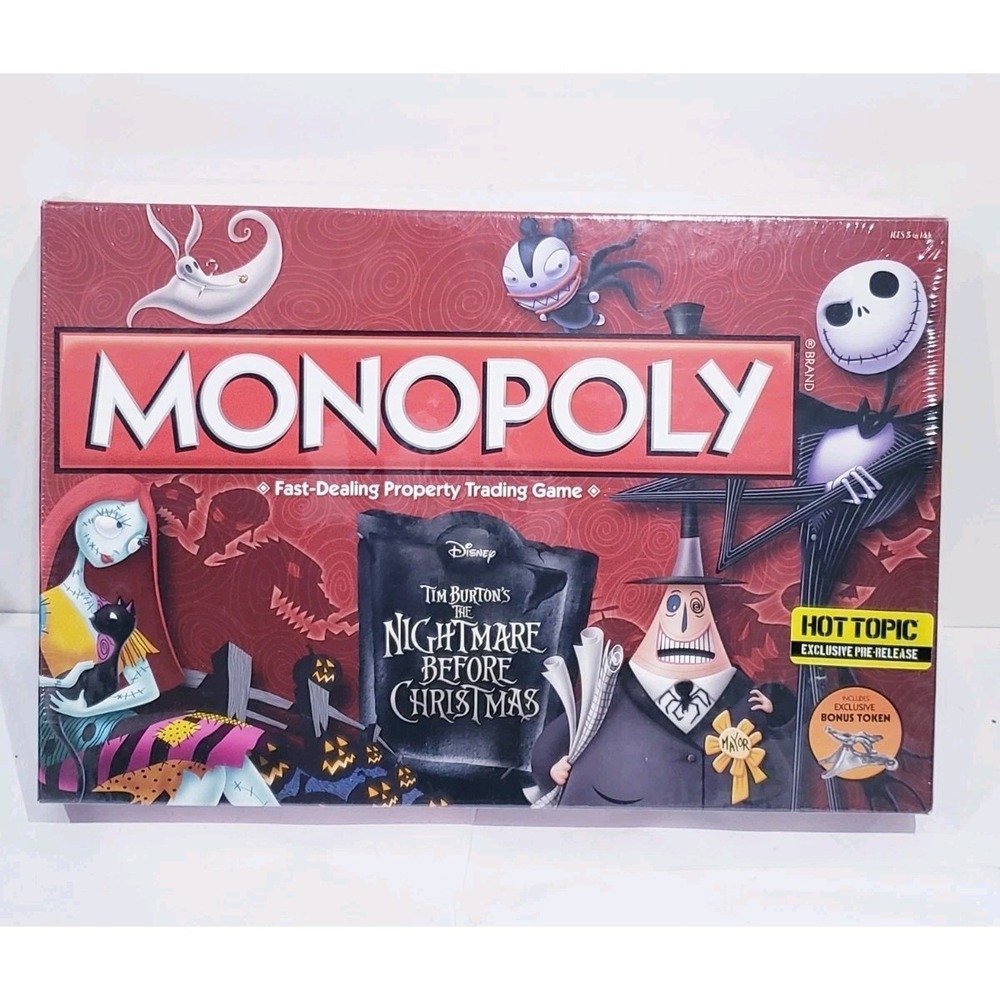 Monopoly Tim Burton's The Nightmare Before Christmas Board Game New SEALED